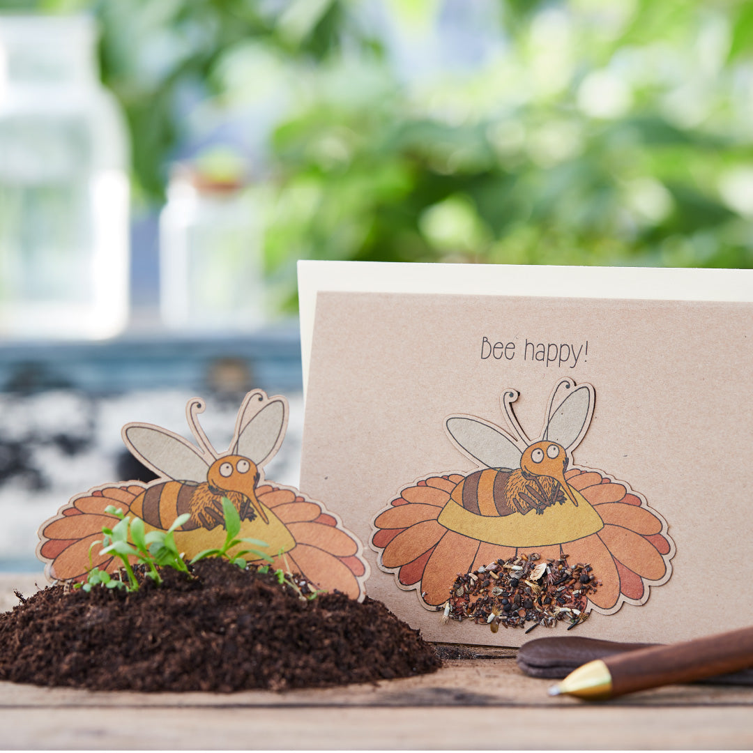 Grußkarte "Bee happy"