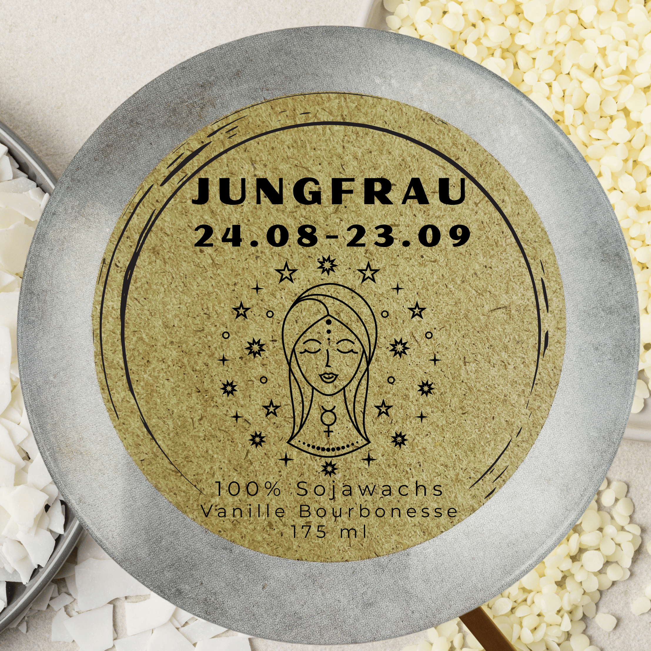 Sternzeichen Jungfrau Duftkerze | Handgemachte Sojawachs-Kerze