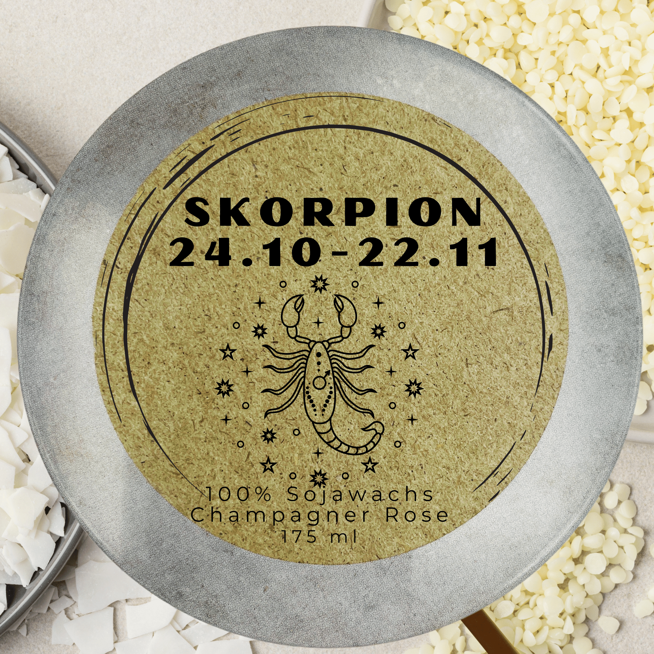 Sternzeichen Skorpion Duftkerze | Handgemachte Sojawachs-Kerze