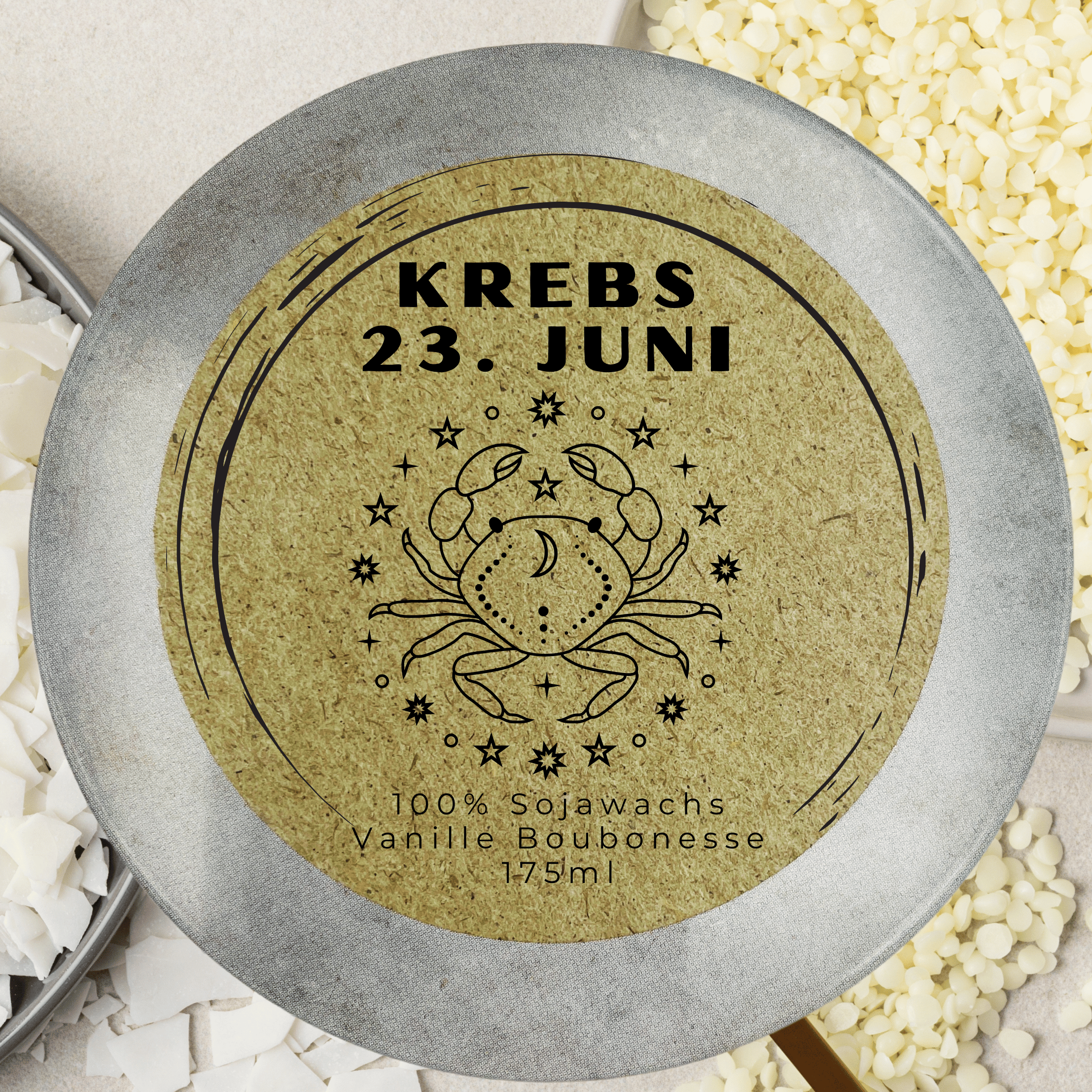 Sternzeichen Krebs Duftkerze | Handgemachte Sojawachs-Kerze