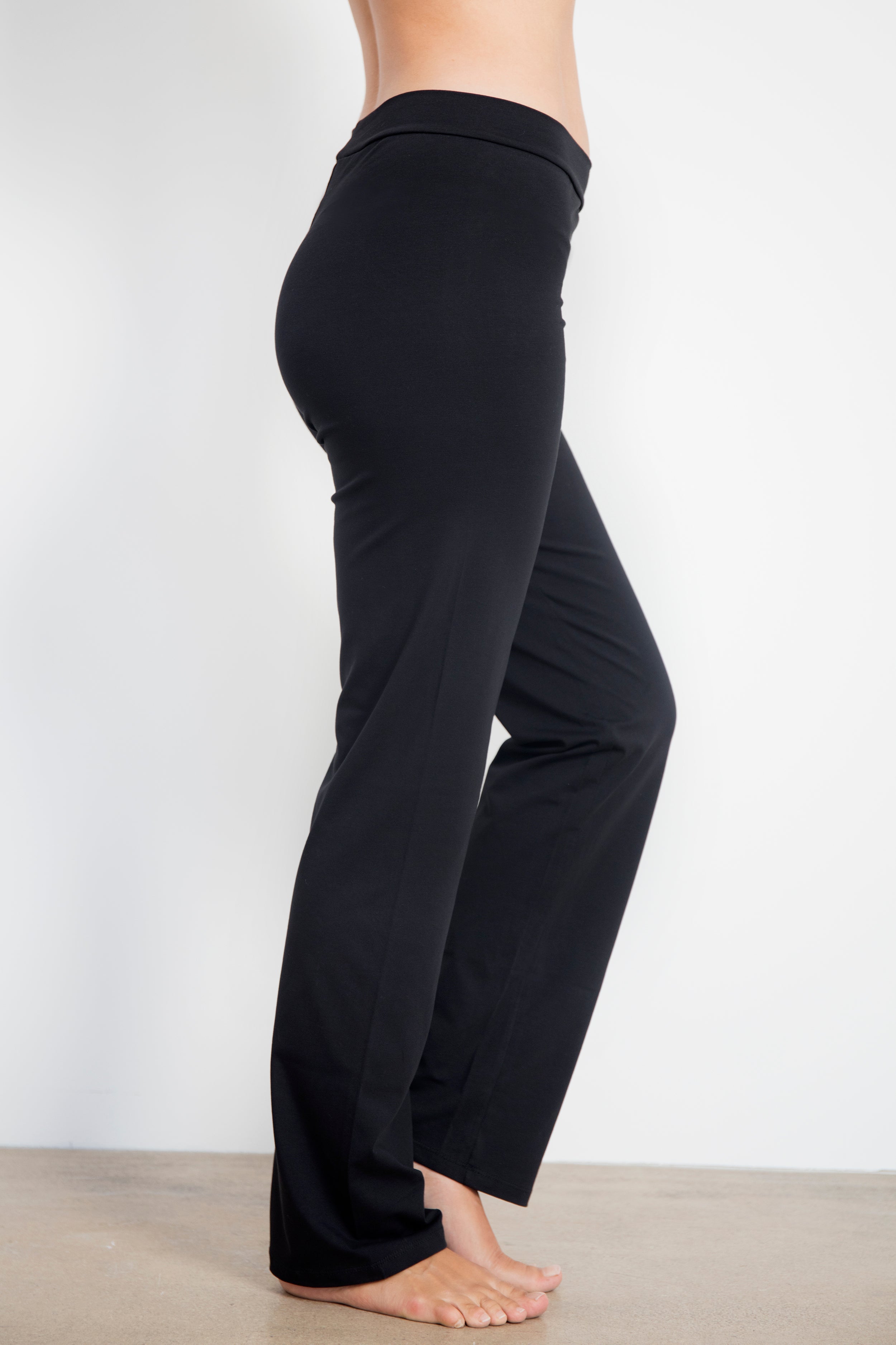 Ankaa Pants — Straight-Leg Mercerized Organic Cotton Yoga Pants