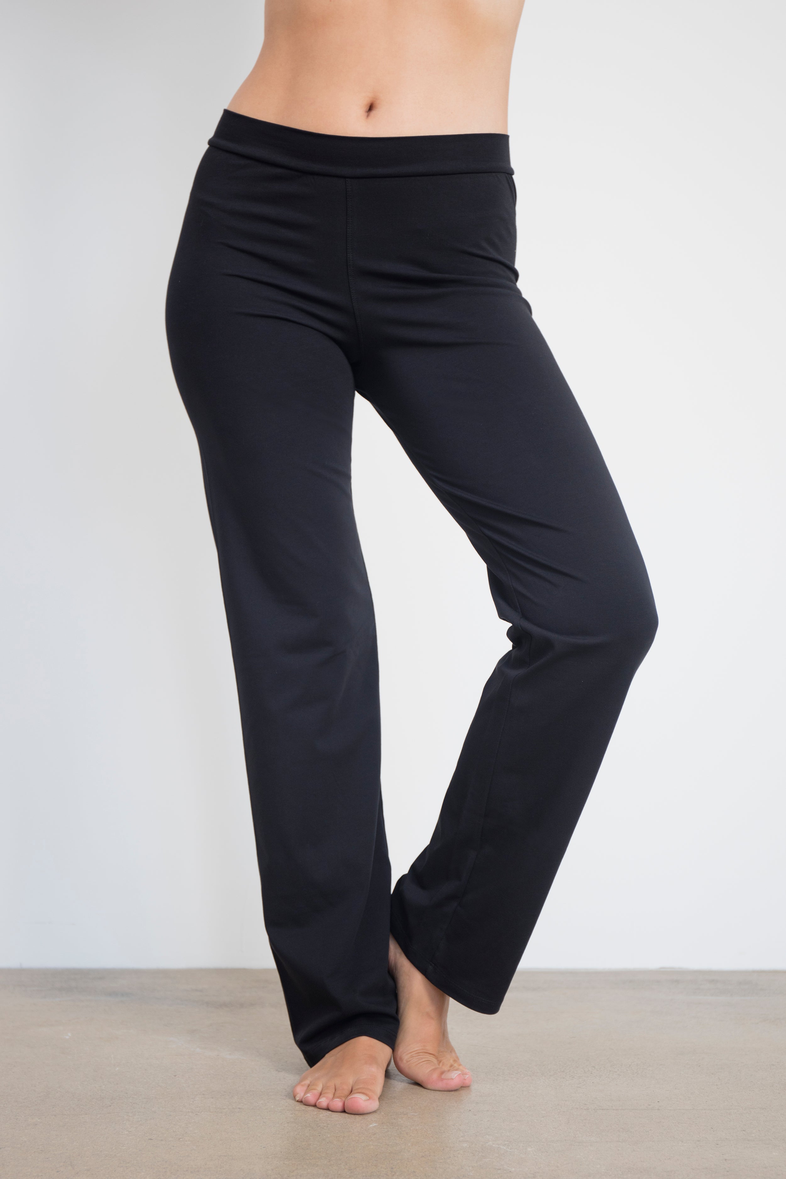 Ankaa Pants — Straight-Leg Mercerized Organic Cotton Yoga Pants