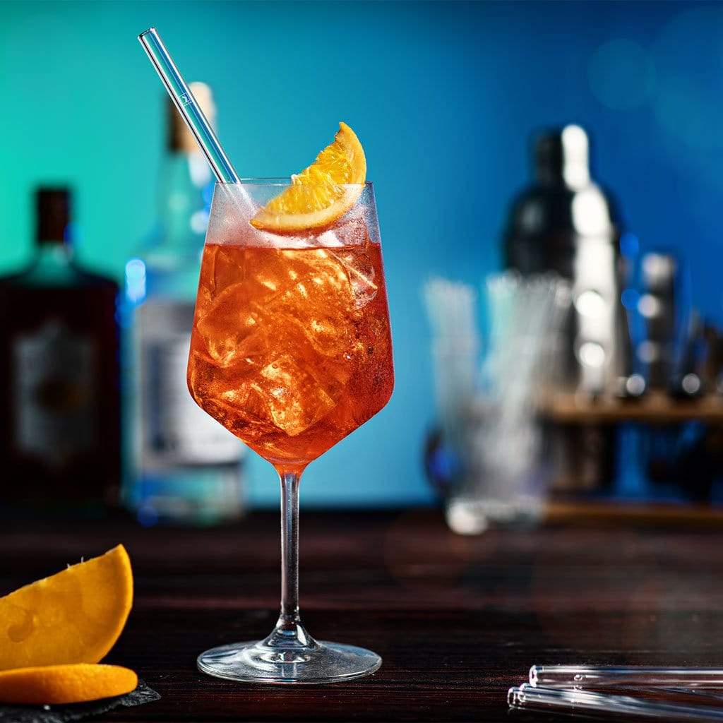 Aperol Spritz Sprüche Glasstrohhalme Holy Aperoli Edition - 6 lustige Trinksprüche graviert