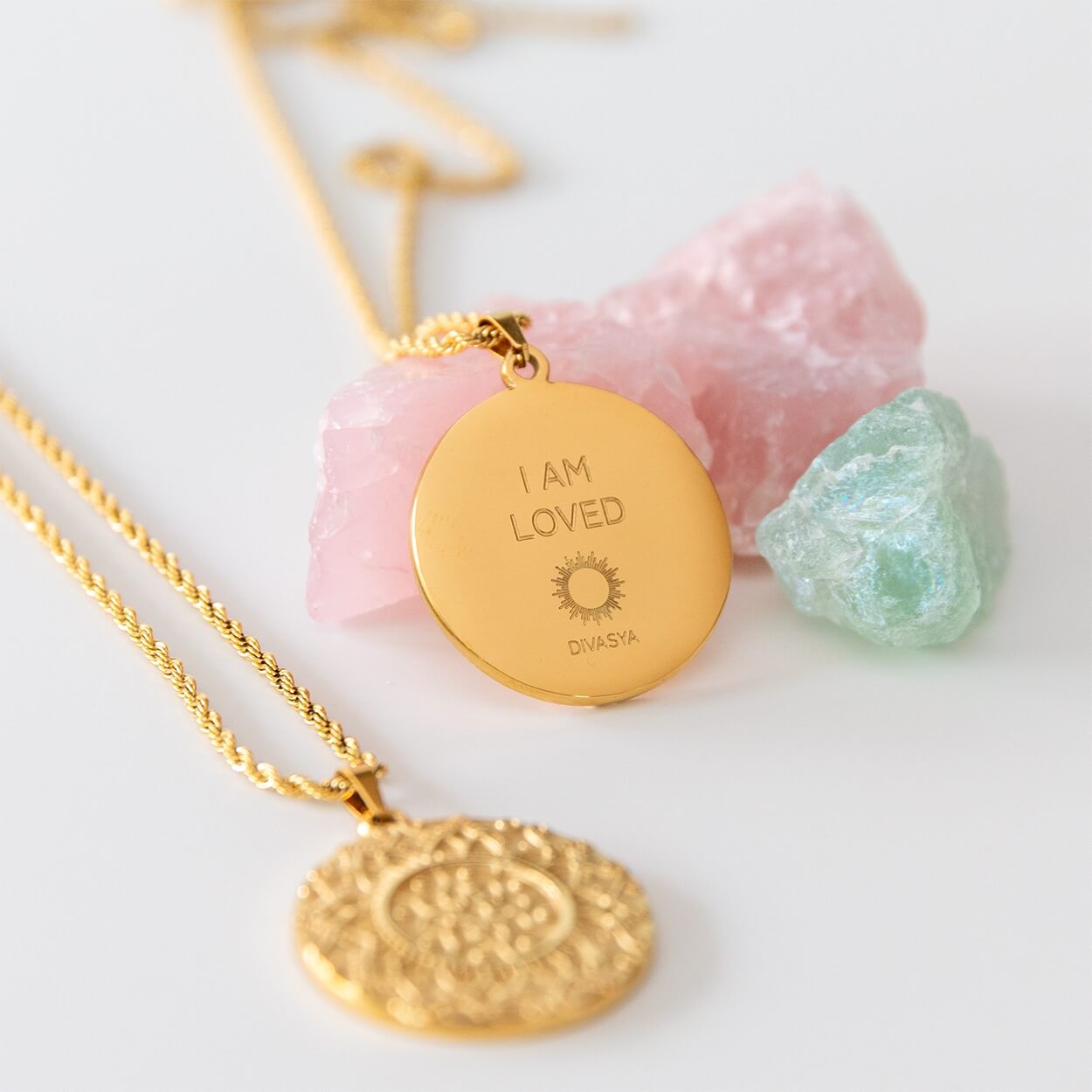 Kette mit Anhänger Mandala | vergoldet | I am loved