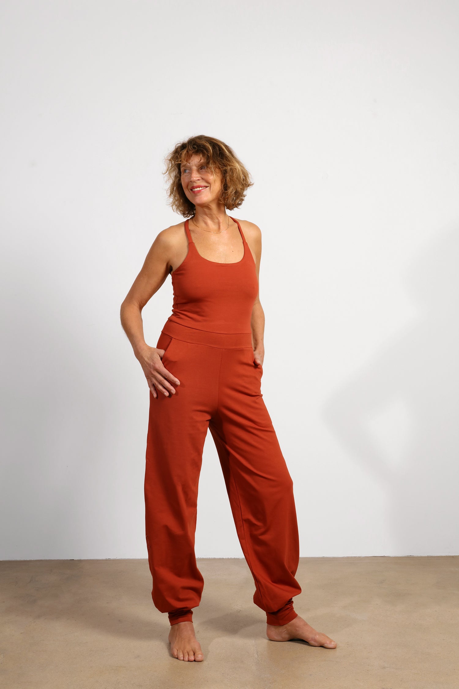 Nashira Jumpsuit — Mercerized Organic Cotton Yoga Jumpsuit, One-Piece Comfort