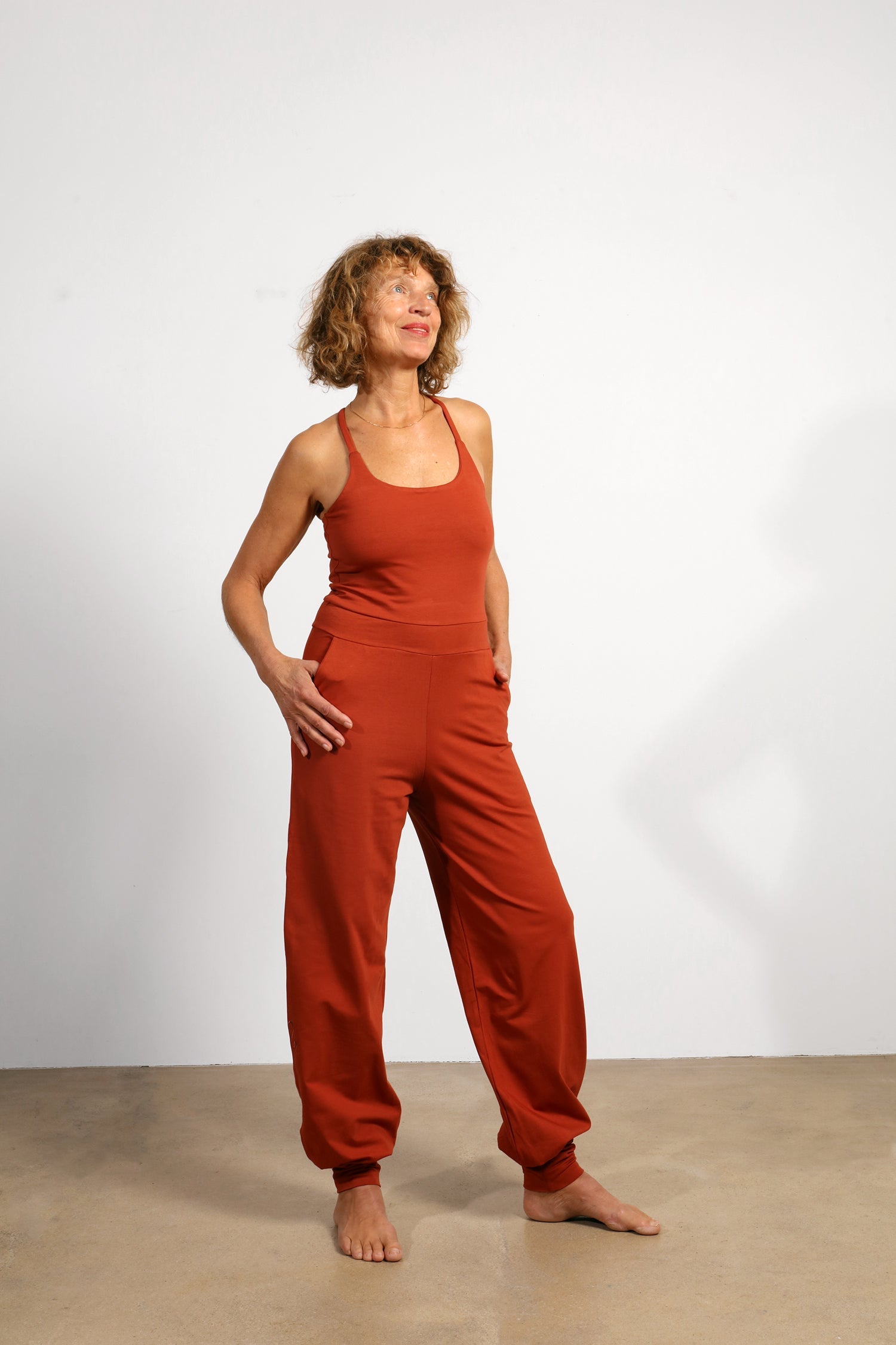 Nashira Jumpsuit — Mercerized Organic Cotton Yoga Jumpsuit, One-Piece Comfort