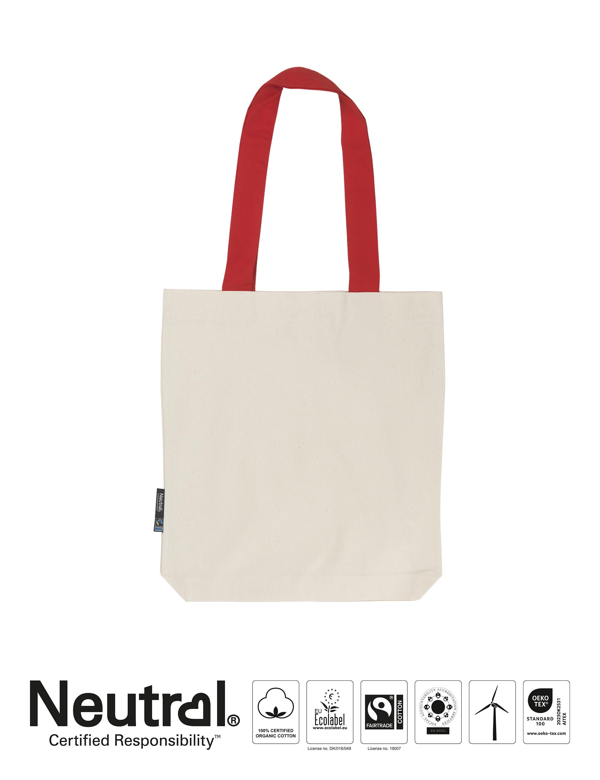 Twill Bag with Contrast Handles - Nature/Navy