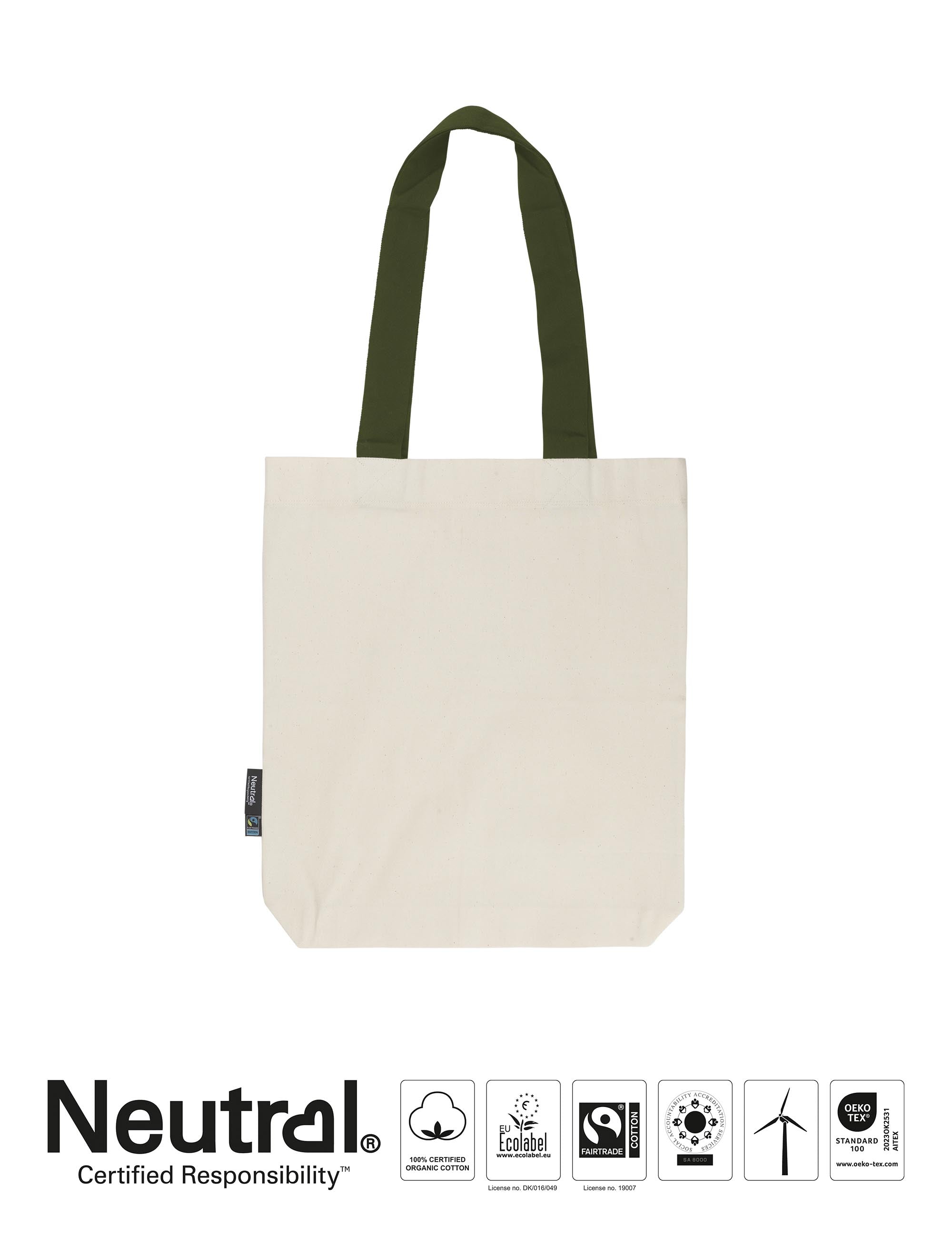 Twill Bag with Contrast Handles - Nature/Red