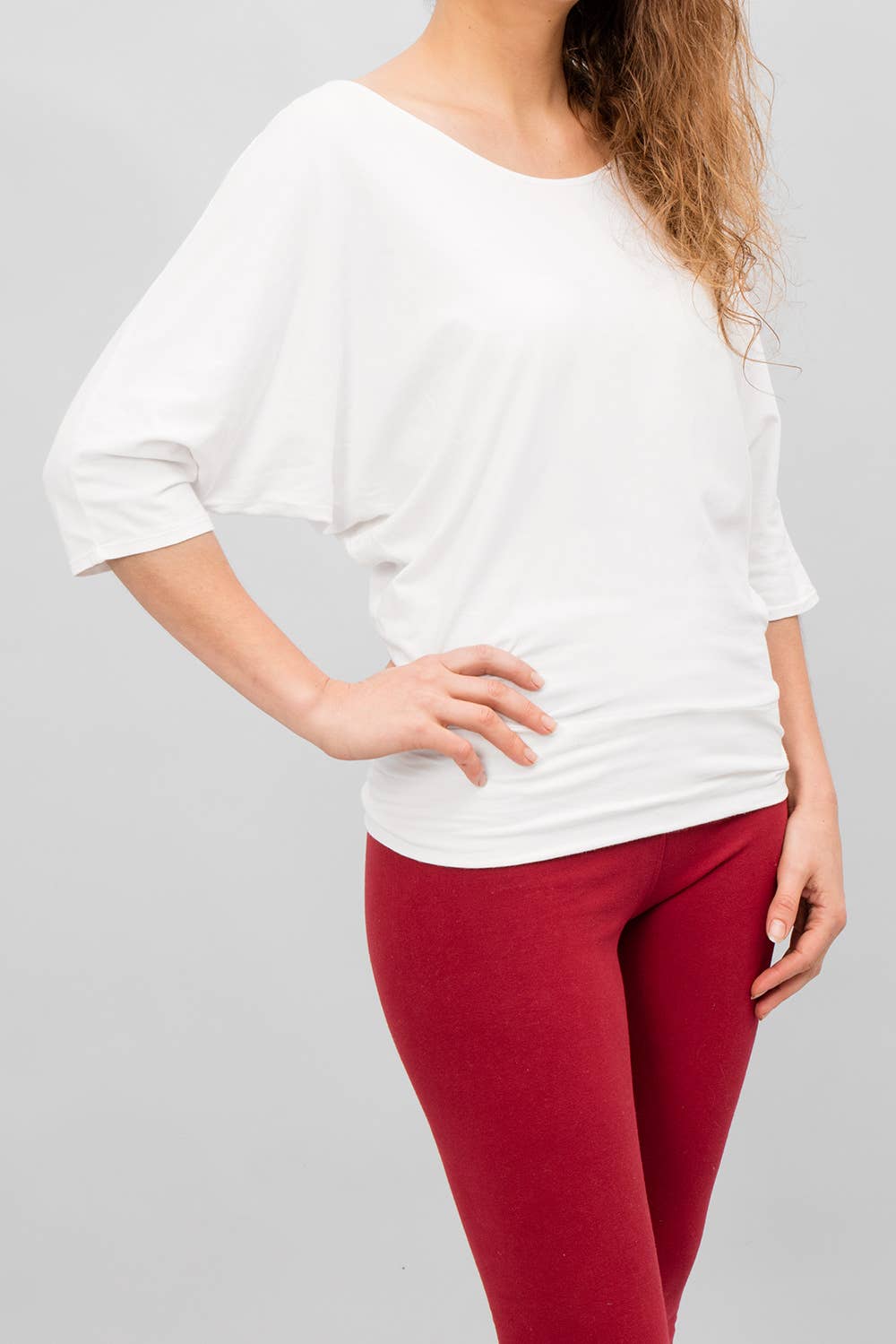 Siri Yoga Pullover — Organic Cotton Batwing Yoga Top with 3/4 Sleeves