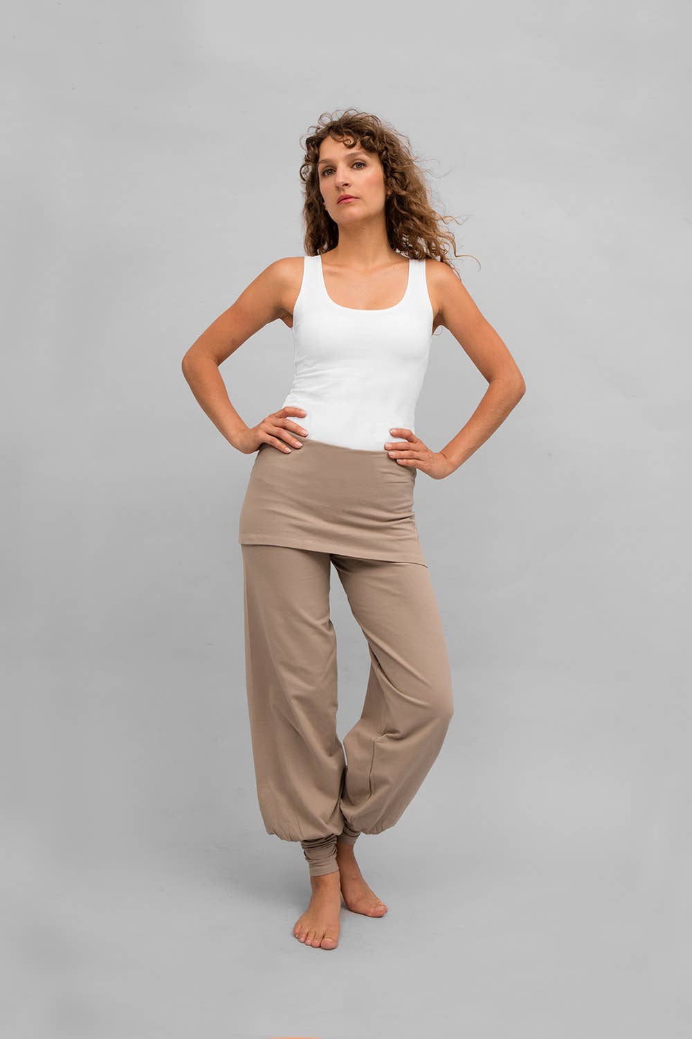 Sohang Yoga Pants — 2-in-1 Organic Cotton Pants with Integrated Skirt