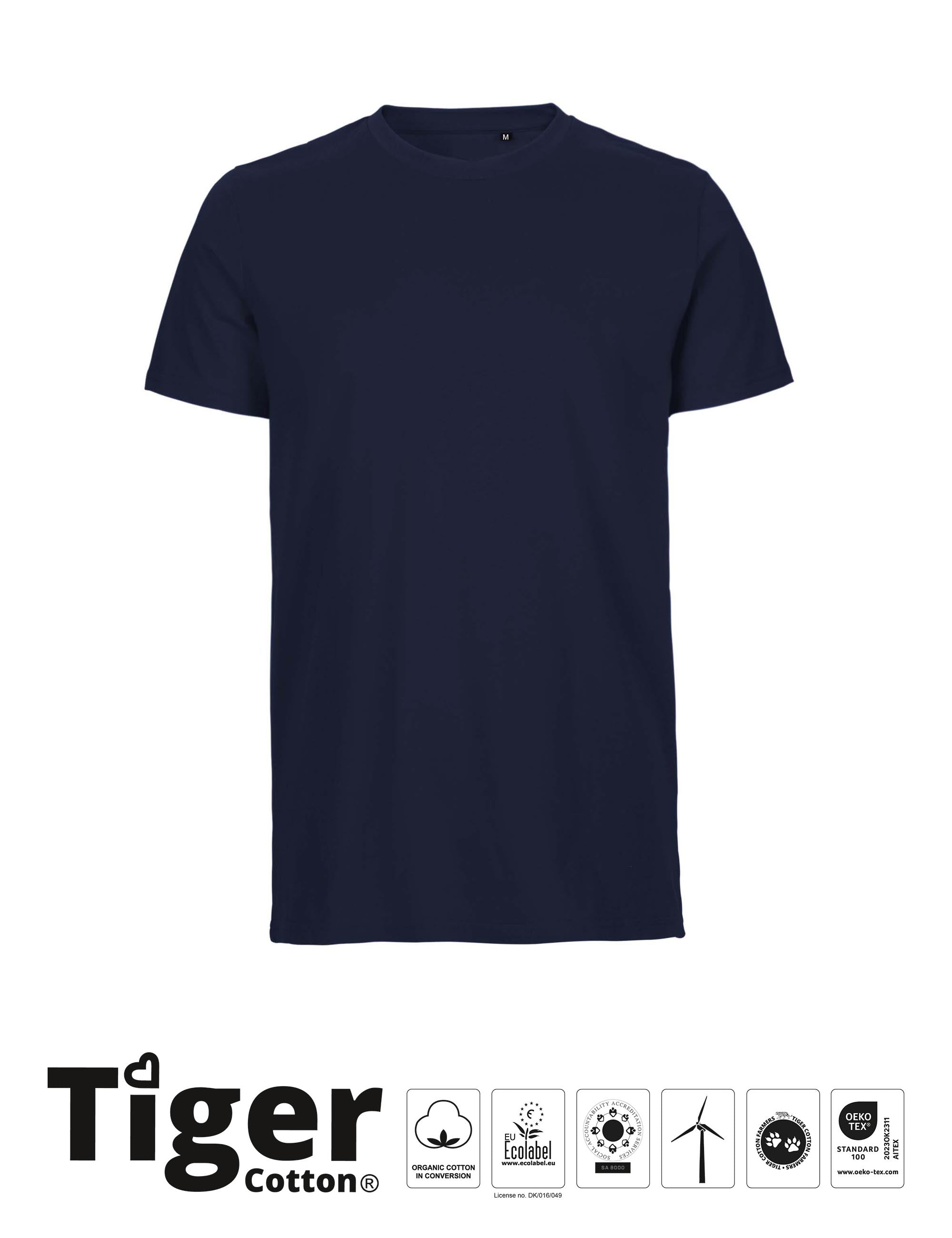 Unisex Tiger Cotton T-shirt - Navy