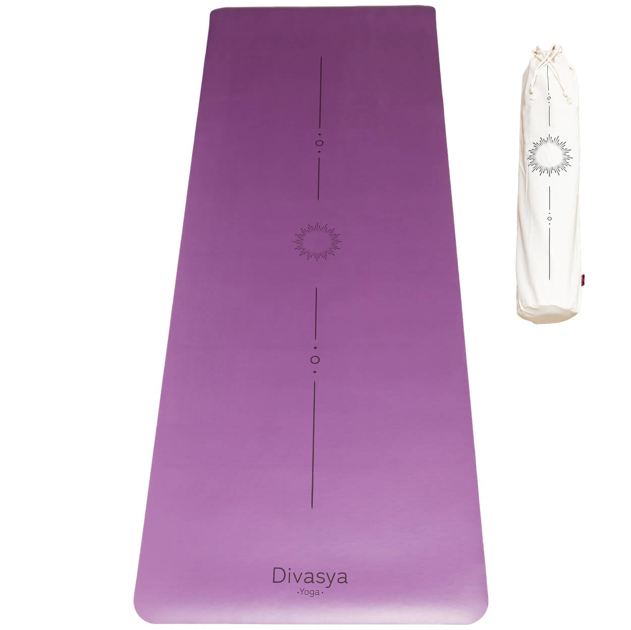 Yogamatte rutschfest | Kautschuk | 9 Yoga-Designs | DIVASYA®