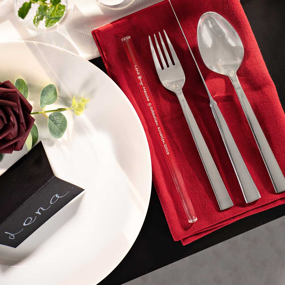 Hochzeit Gastgeschenk gravierte Glasstrohhalme mit 50 individuellen Gast Namen