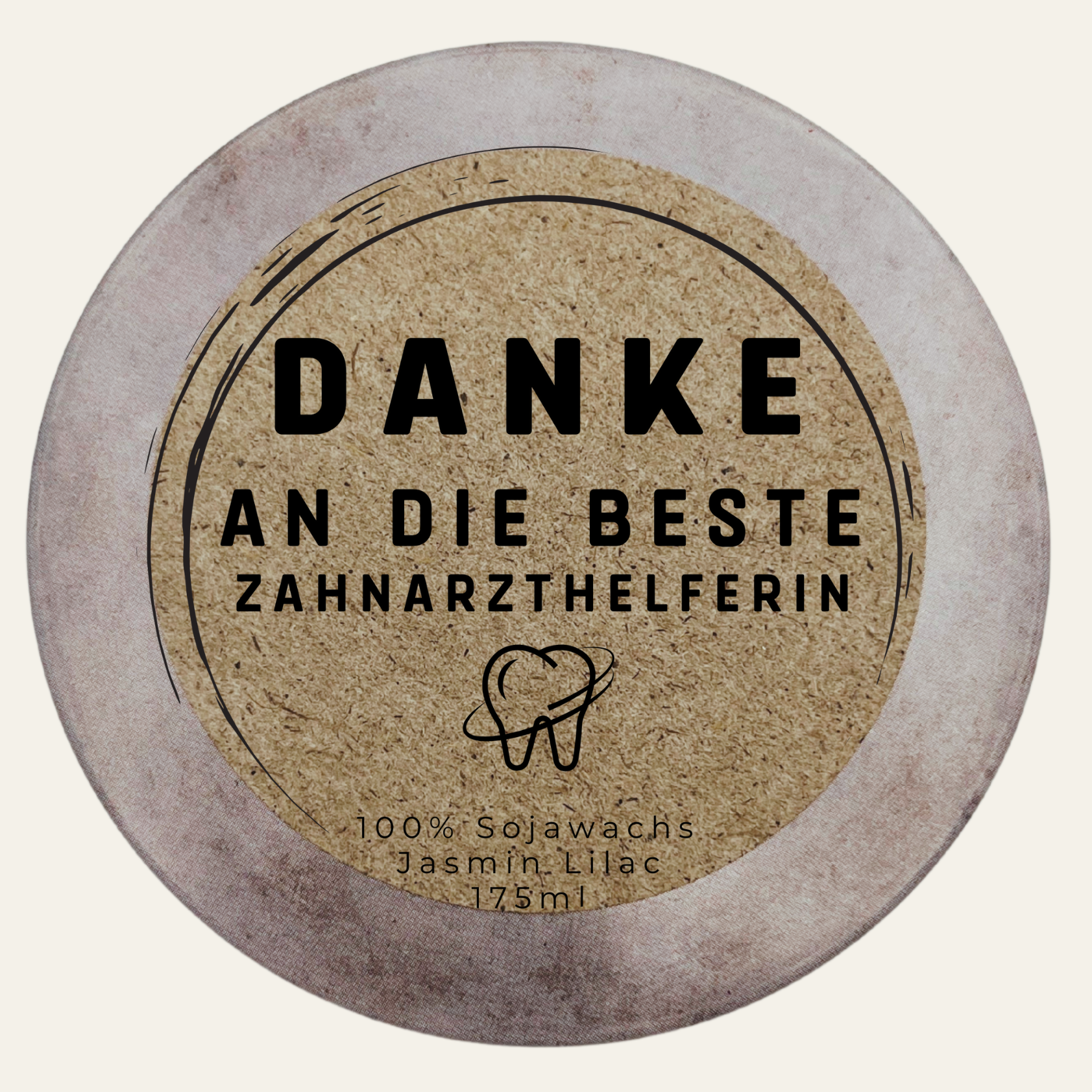 Handgemachte Duftkerze „Danke Beste Zahnarzthelferin“