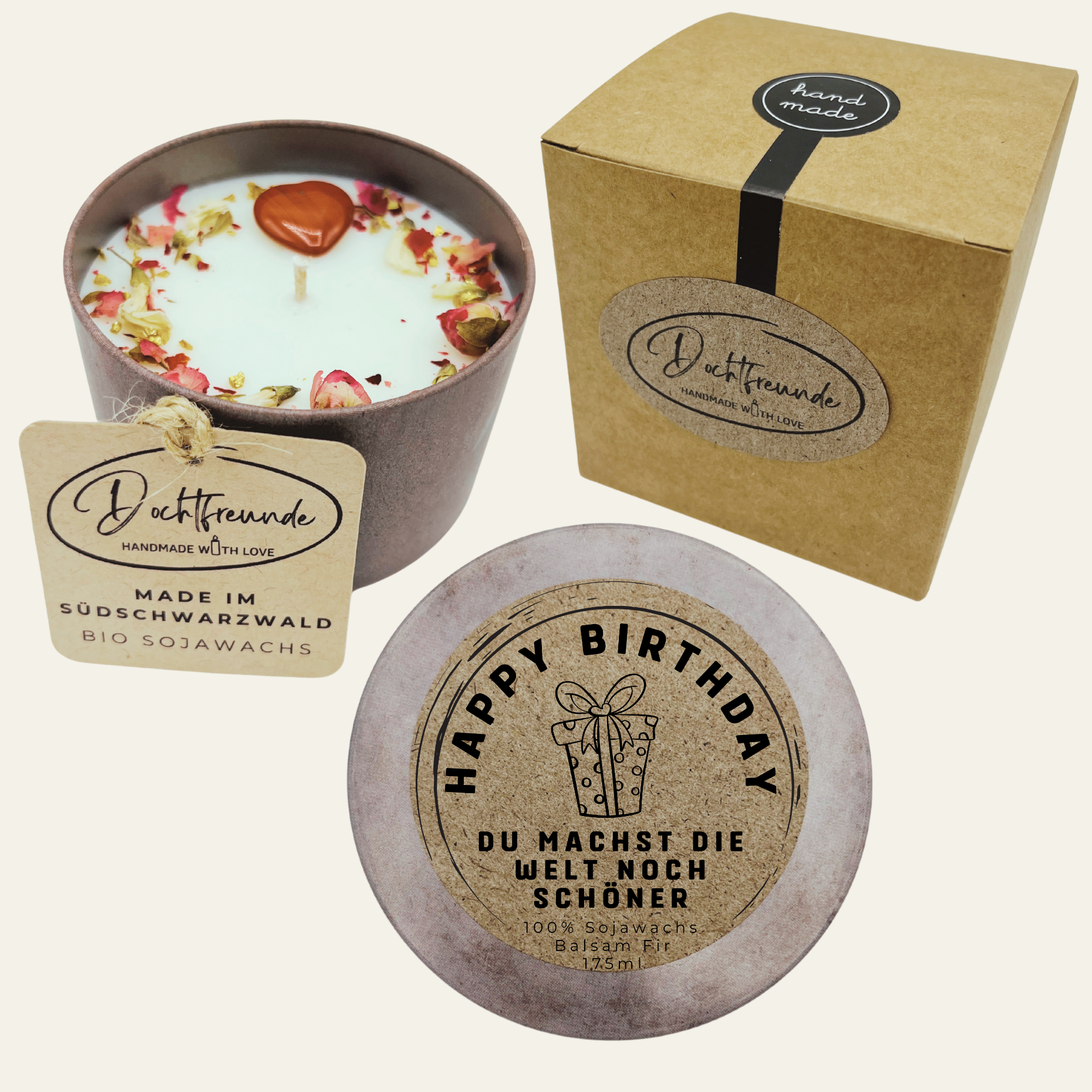 Personalisierbare Duftkerze „Happy Birthday