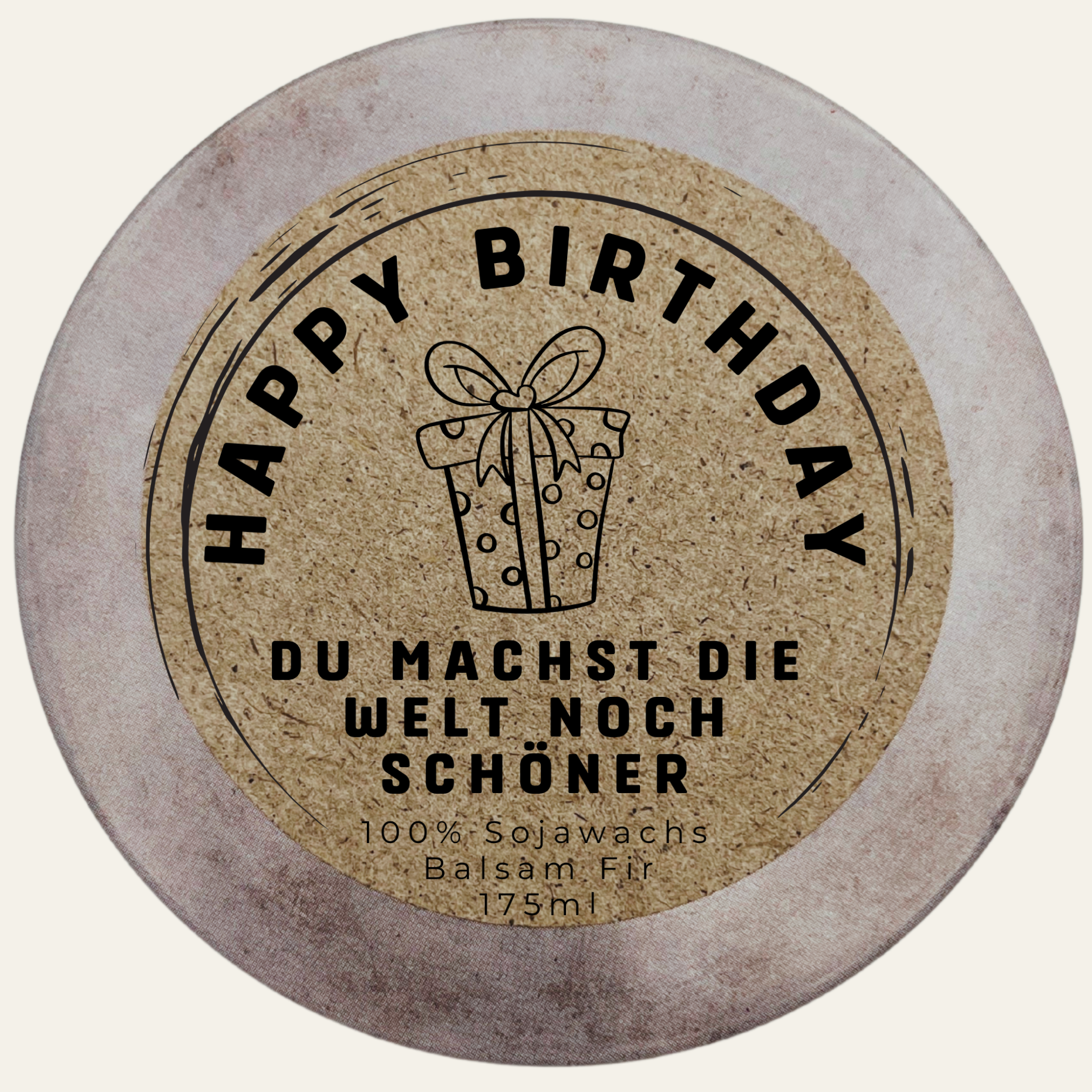 Personalisierbare Duftkerze „Happy Birthday