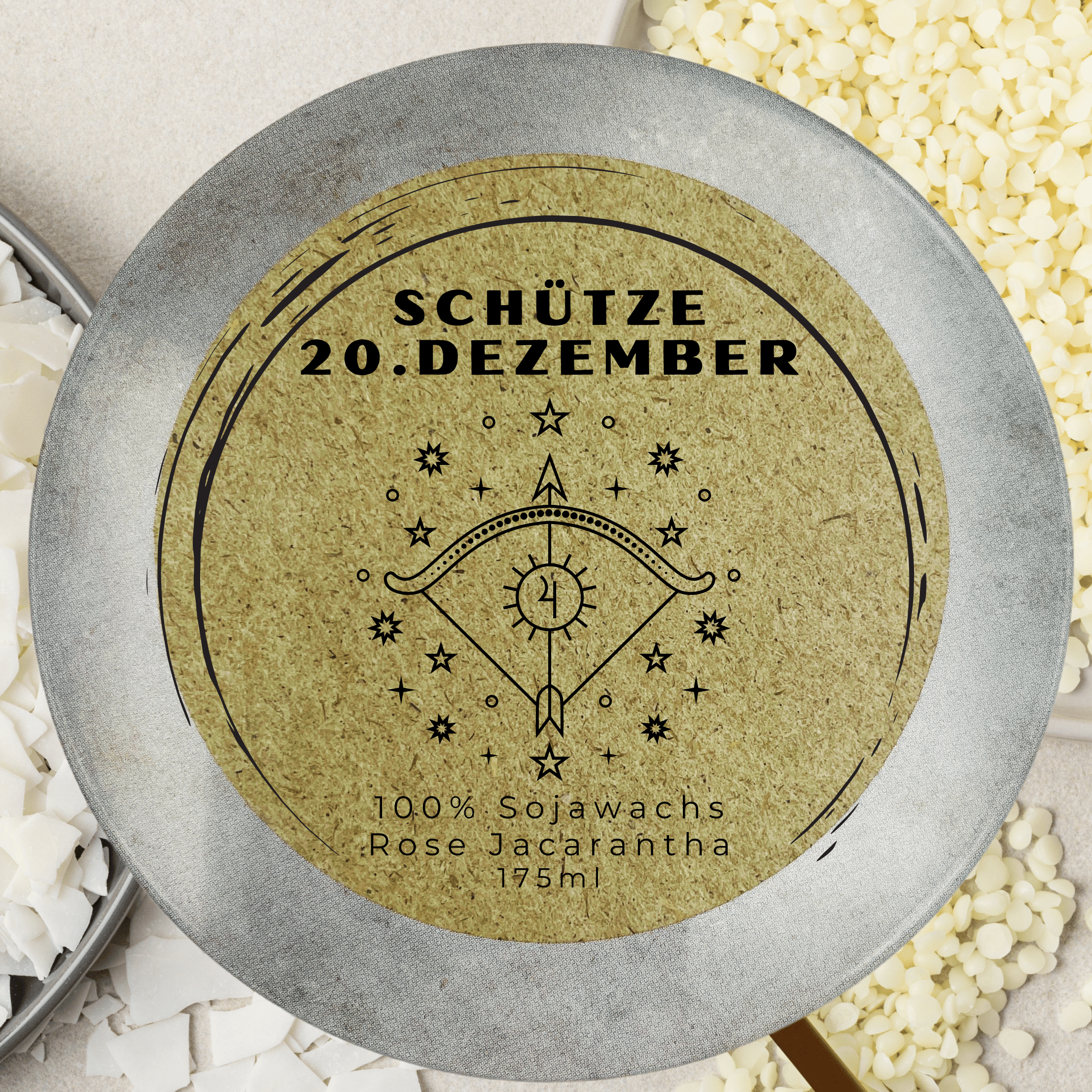 Sternzeichen Schütze Duftkerze | Handgemachte Sojawachs-Kerze