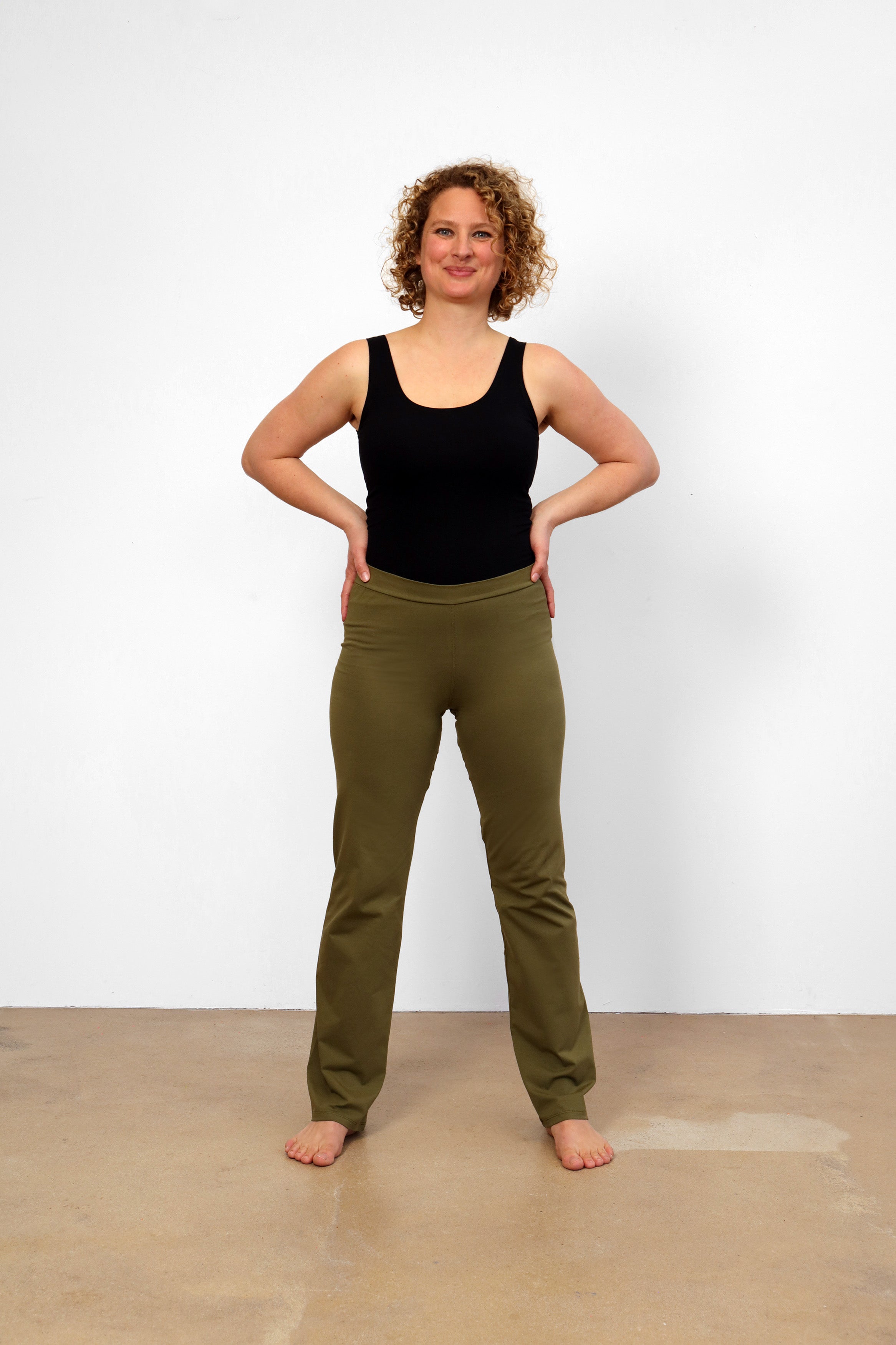 Ankaa Pants — Straight-Leg Mercerized Organic Cotton Yoga Pants