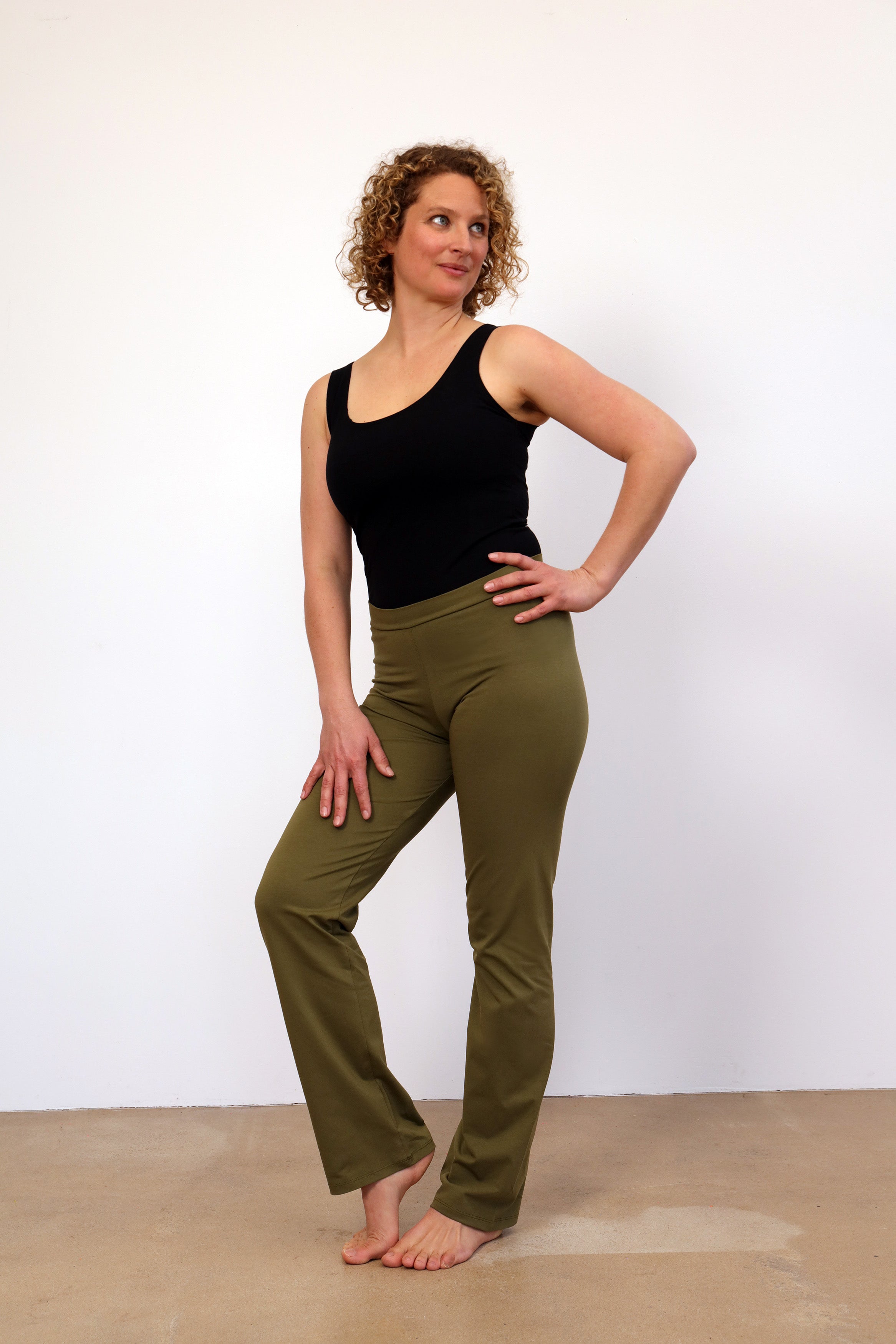 Ankaa Pants — Straight-Leg Mercerized Organic Cotton Yoga Pants