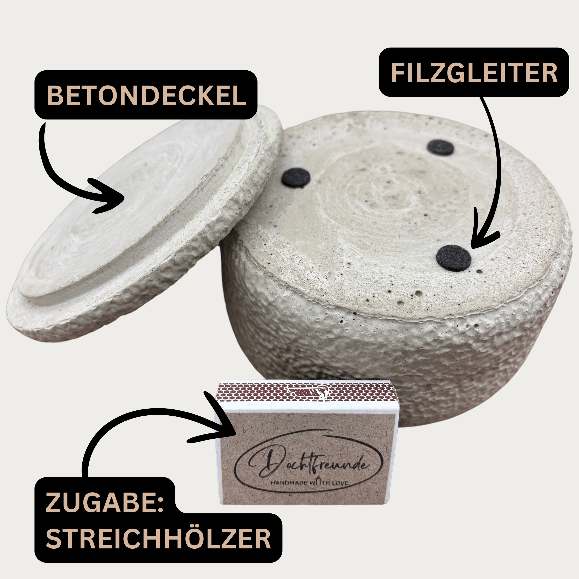 Citronella Sommerkerze im Betongefäß