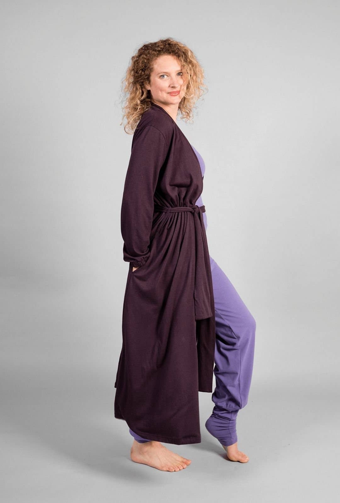 Mizar Kimono — Bamboo & Organic Cotton Lightweight Yoga Kimono with Long Double Belt