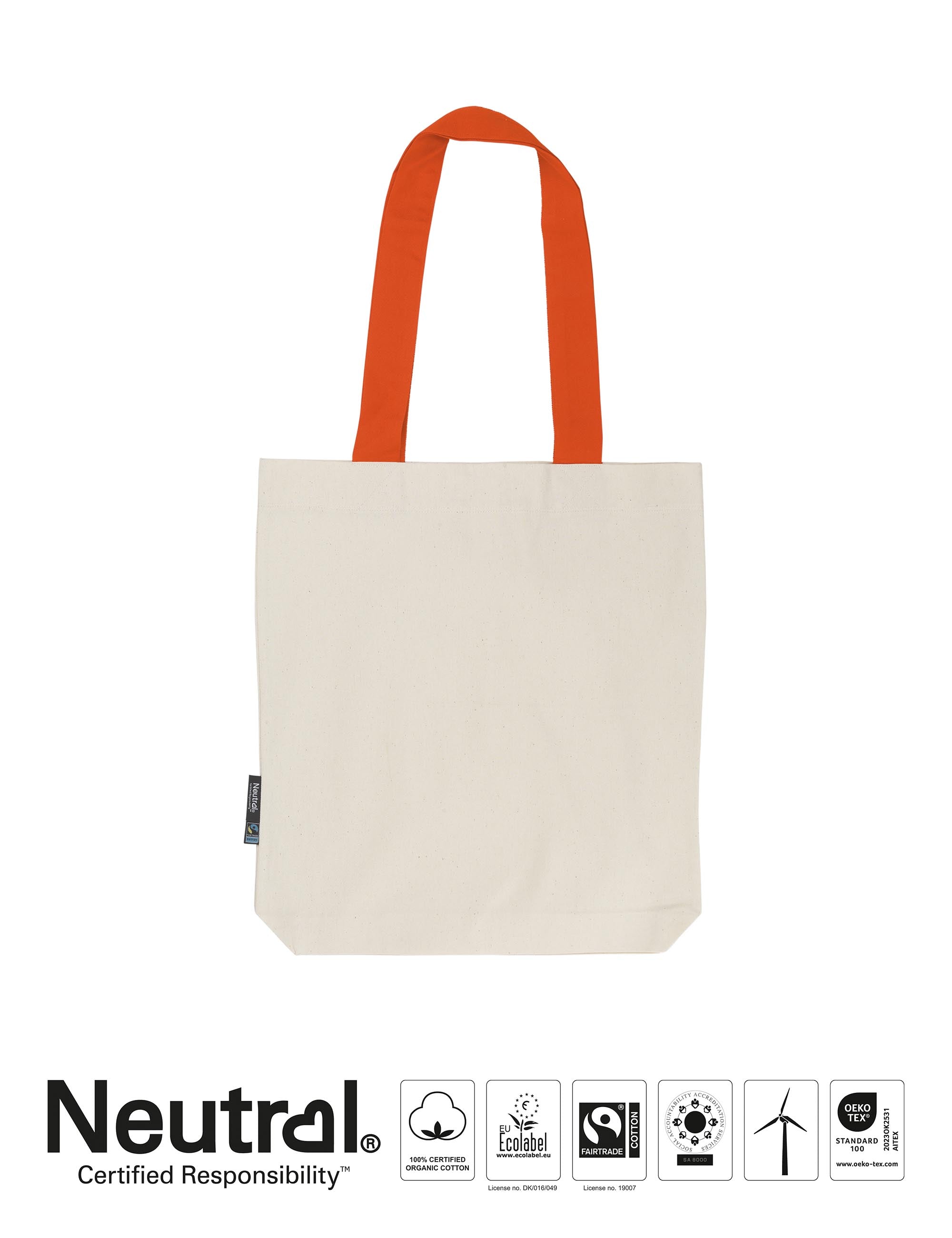 Twill Bag with Contrast Handles - Nature/Bordeaux