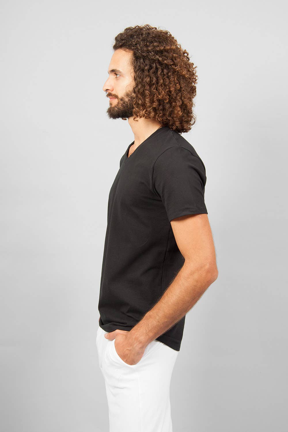 Sadhak Men's Yoga T-shirt — Close-Fit Organic Cotton Yoga T-shirt with V-neck