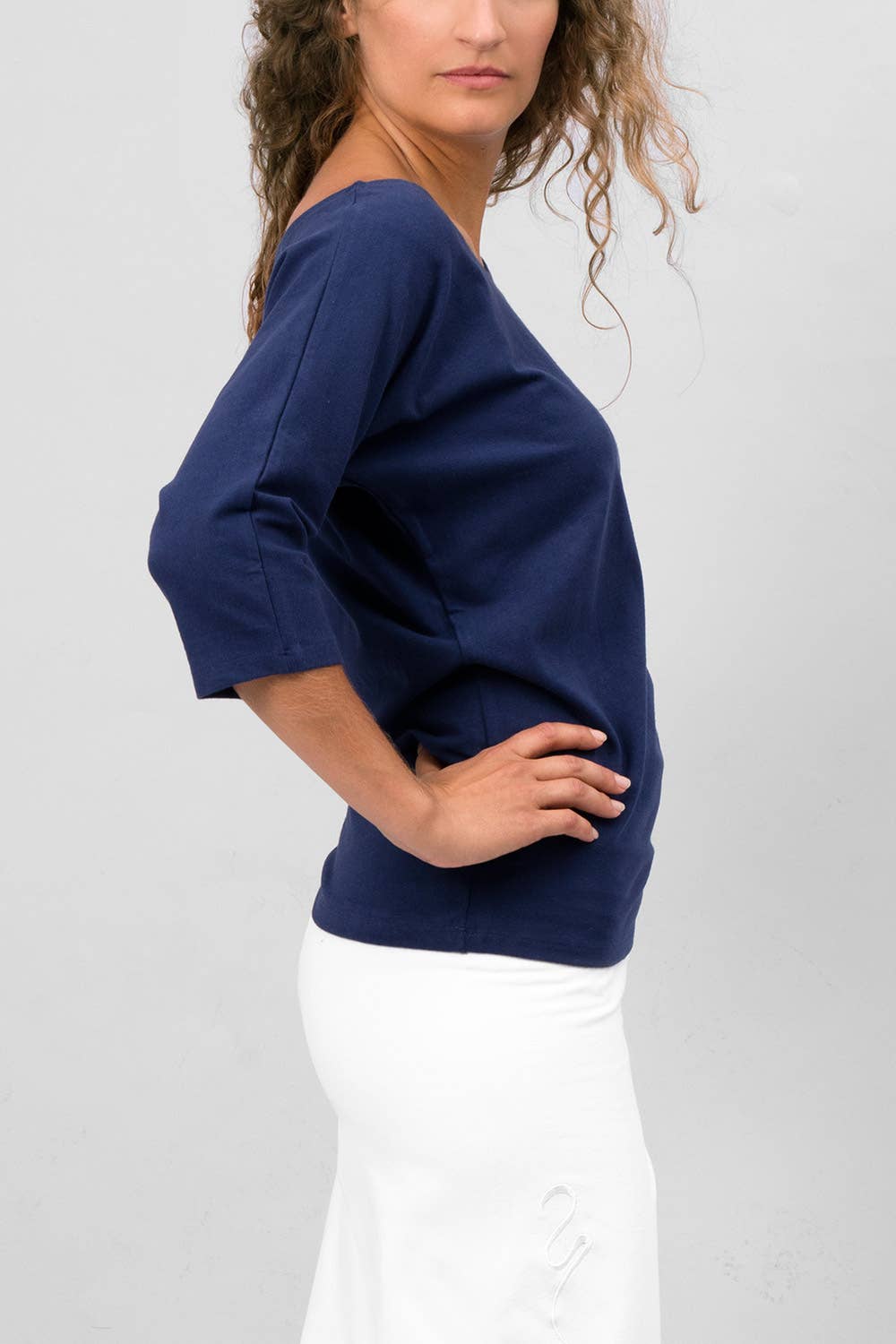 Siri Yoga Pullover — Organic Cotton Batwing Yoga Top with 3/4 Sleeves