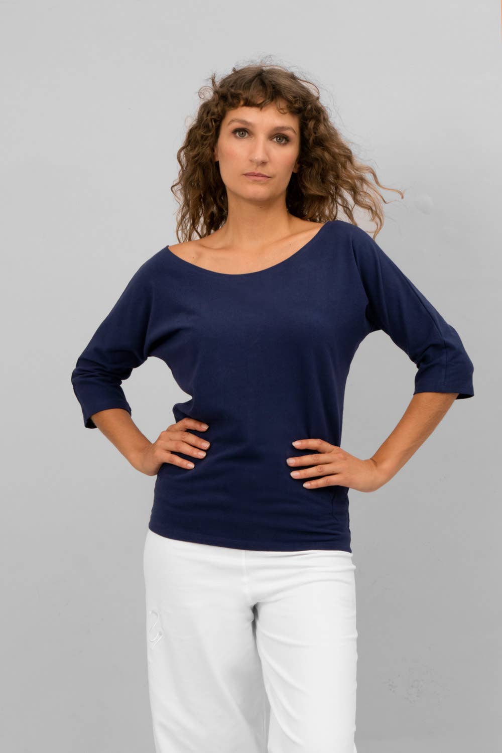 Siri Yoga Pullover — Organic Cotton Batwing Yoga Top with 3/4 Sleeves