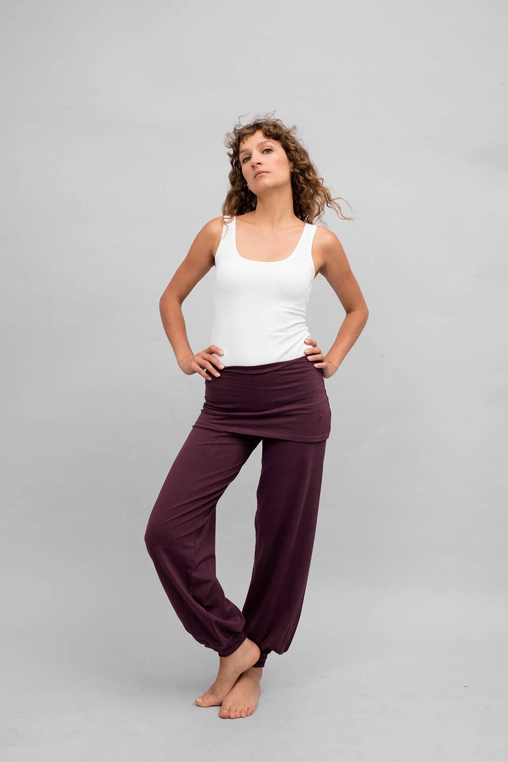 Sohang Yoga Pants — 2-in-1 Organic Cotton Pants with Integrated Skirt