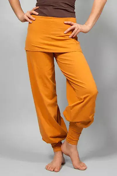 Sohang Yoga Pants — 2-in-1 Organic Cotton Pants with Integrated Skirt
