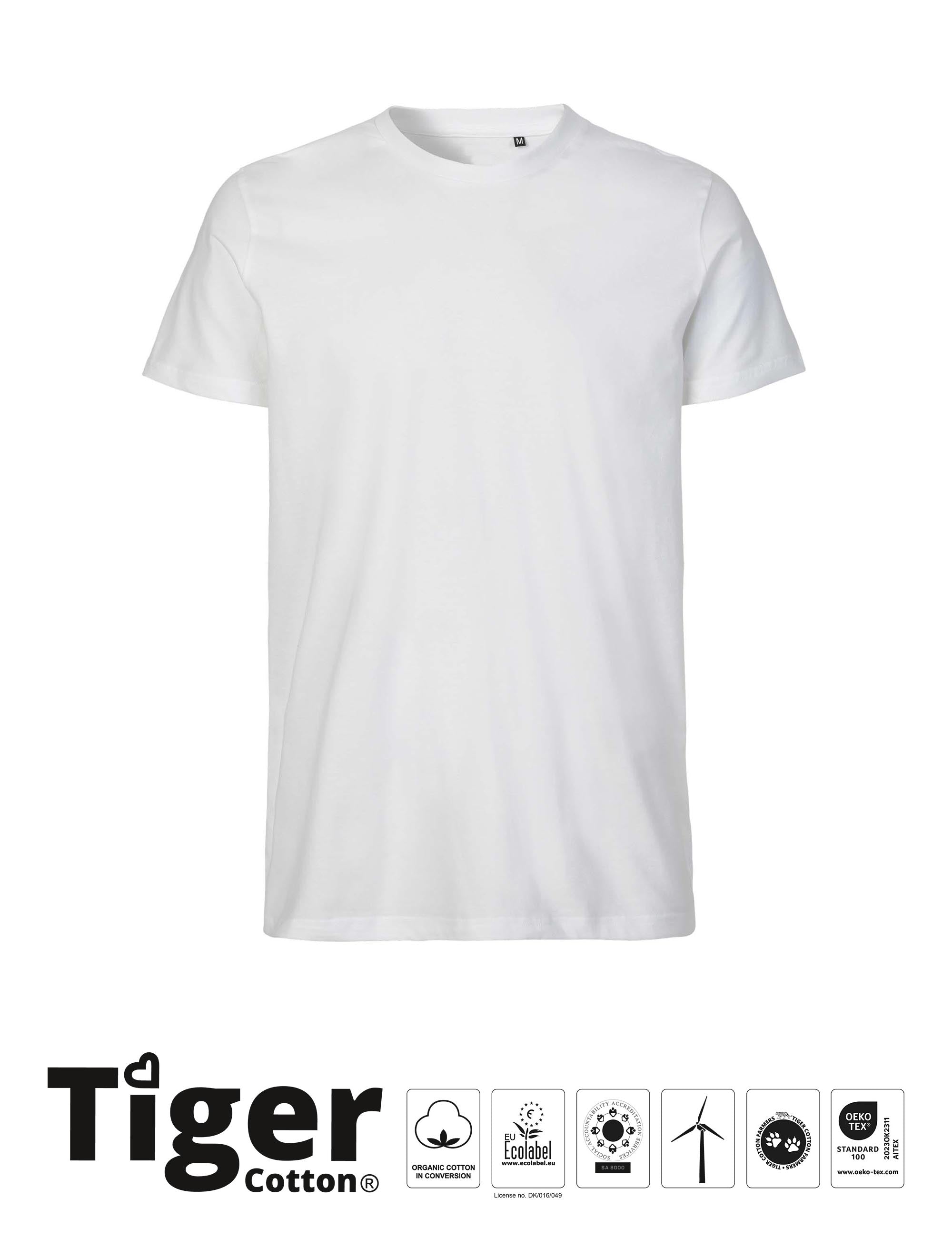 Unisex Tiger Cotton T-shirt - White
