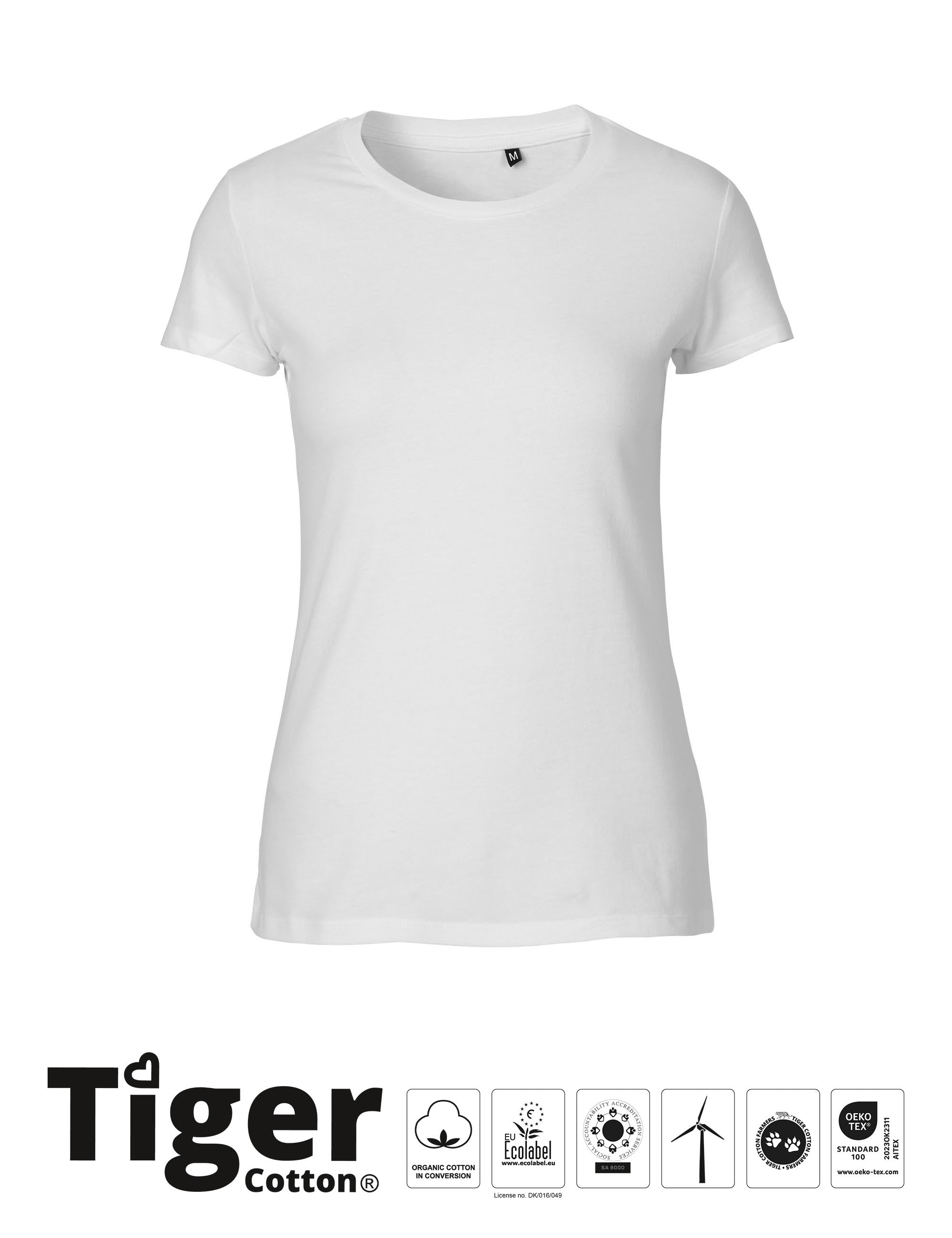 Ladies Tiger Cotton T-shirt - White