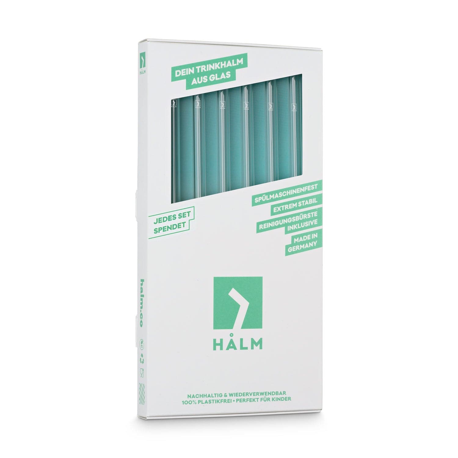 6x 23cm Glasstrohhalme mit persönlicher Gravur