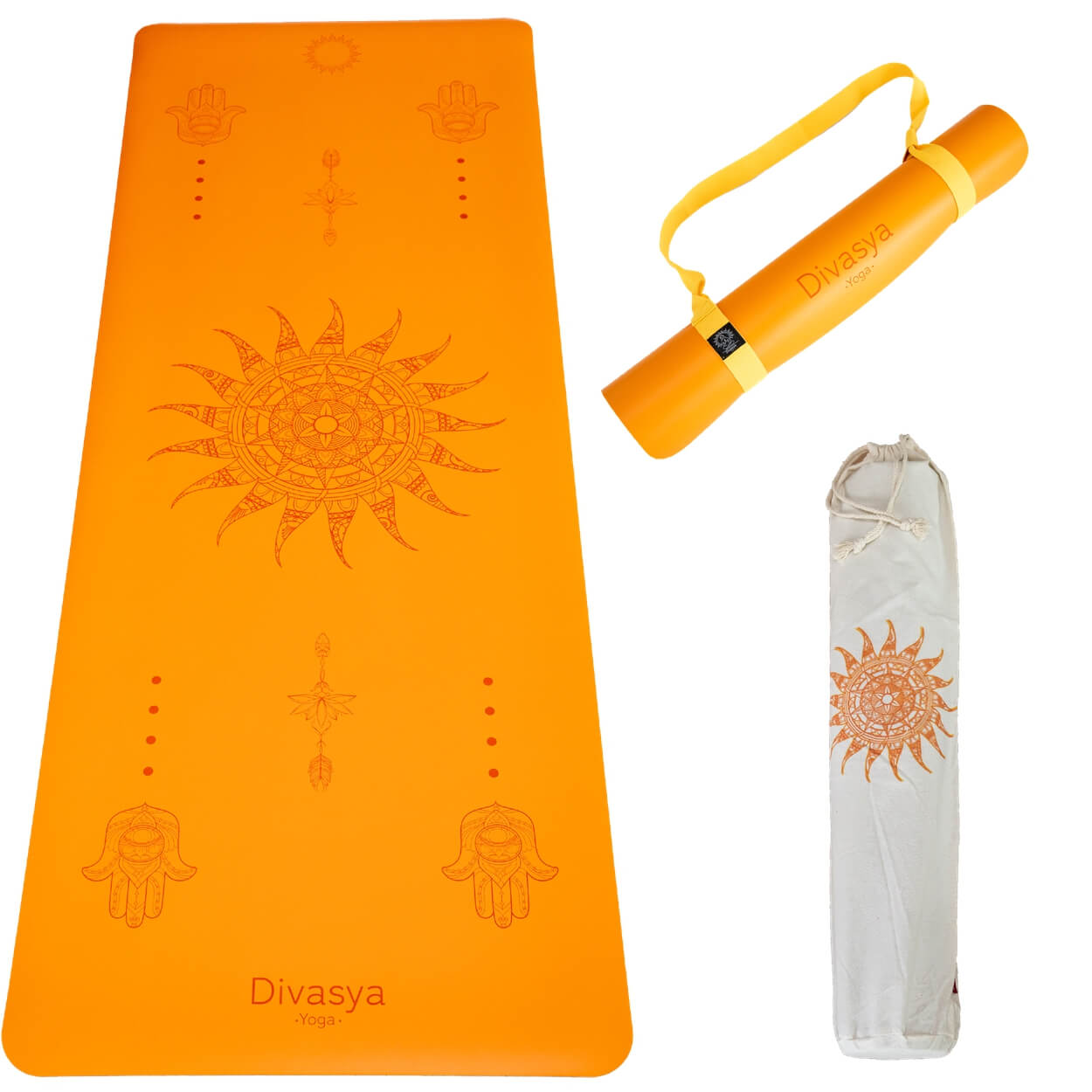 Yogamatte rutschfest | Kautschuk | 9 Yoga-Designs | DIVASYA®