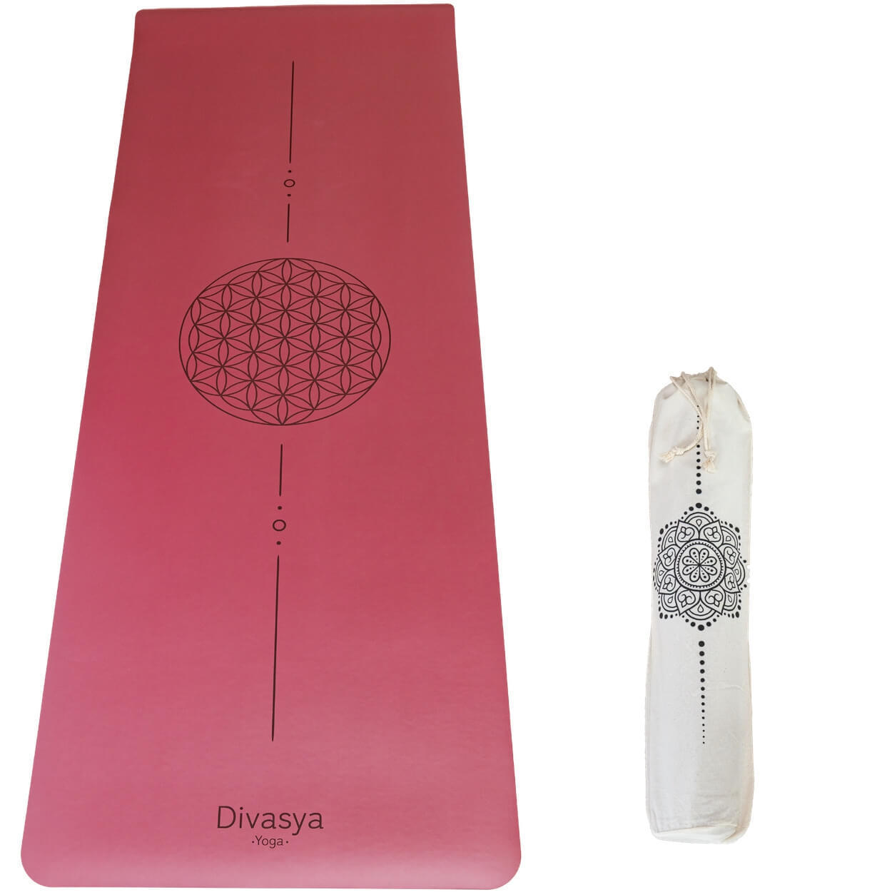 Yogamatte rutschfest | Kautschuk | 9 Yoga-Designs | DIVASYA®