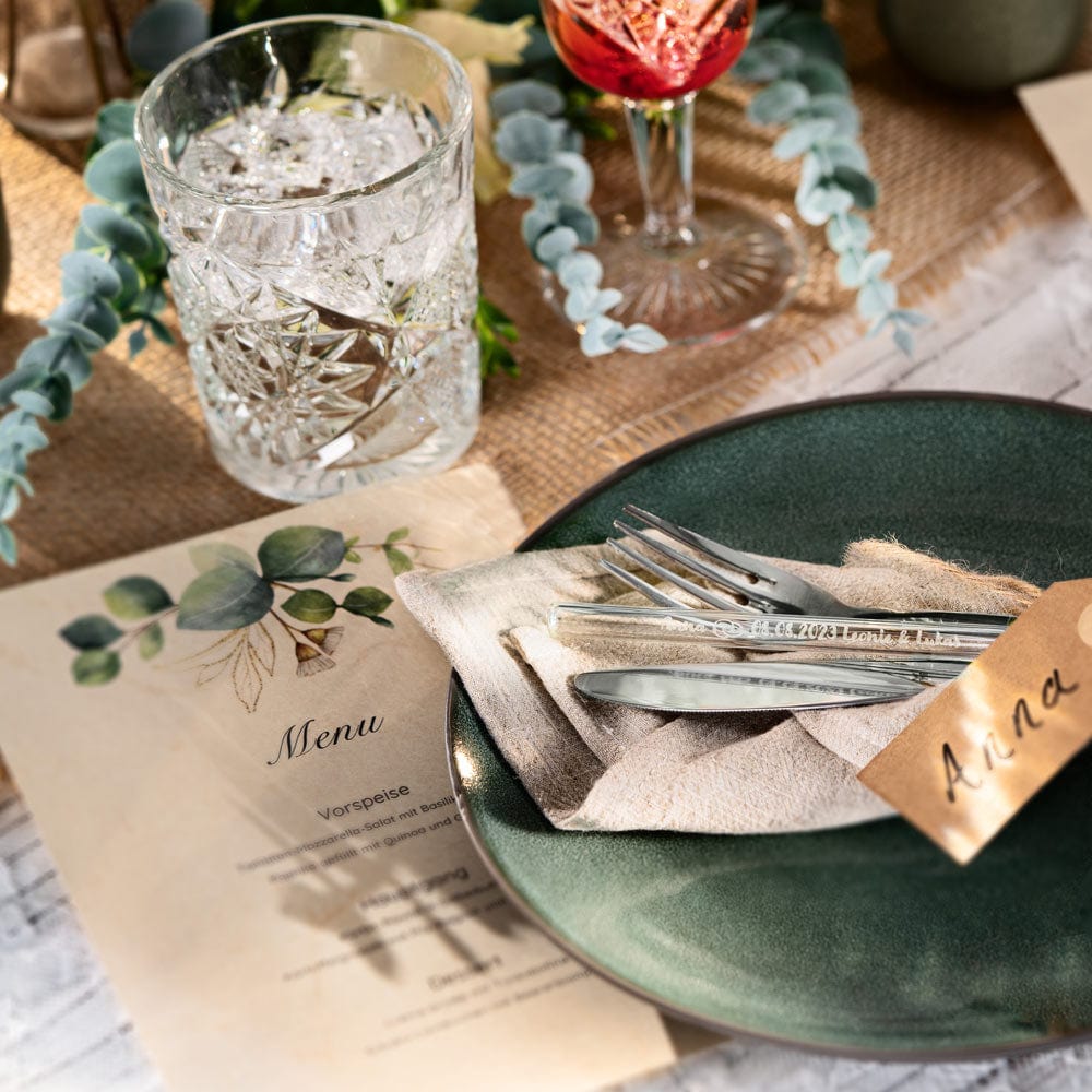 Hochzeit Gastgeschenk gravierte Glasstrohhalme mit 10 individuellen Gast Namen