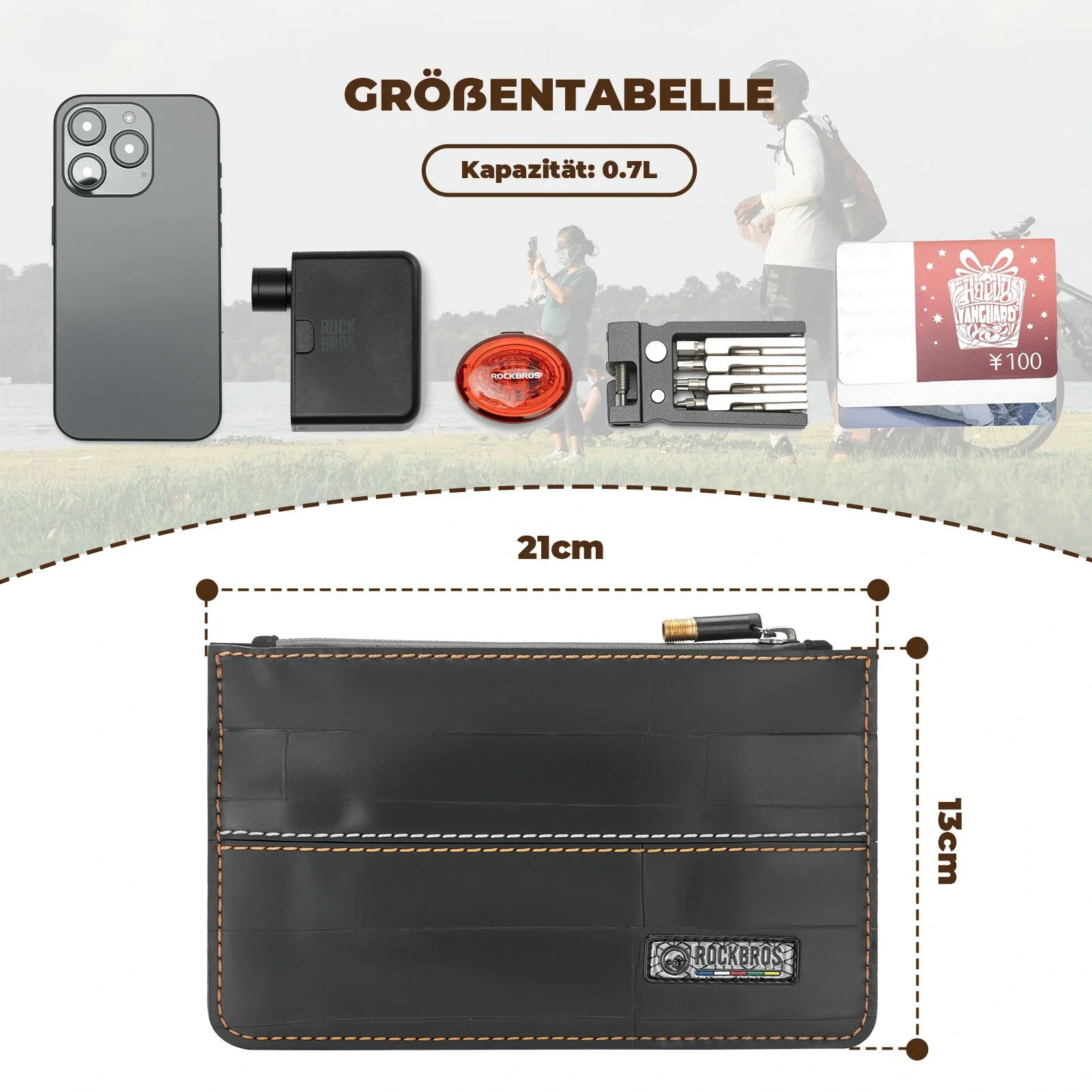 ROAD TO SKY Re-Tire Pouch 0.7L | Sustainable Upcycled Pouch